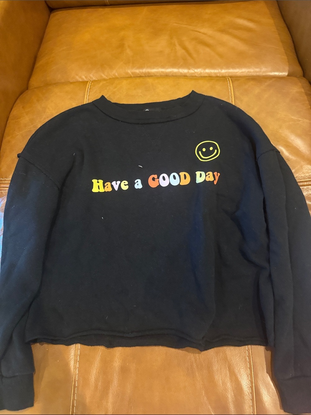 Kids Have a GOOD Day Black Graphic Sweatshirt